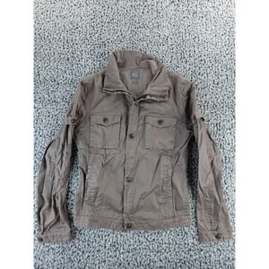 AX Armani Exchange Gray Utility‎ Jacket Women's Size S Snap Button Pocket Collar
